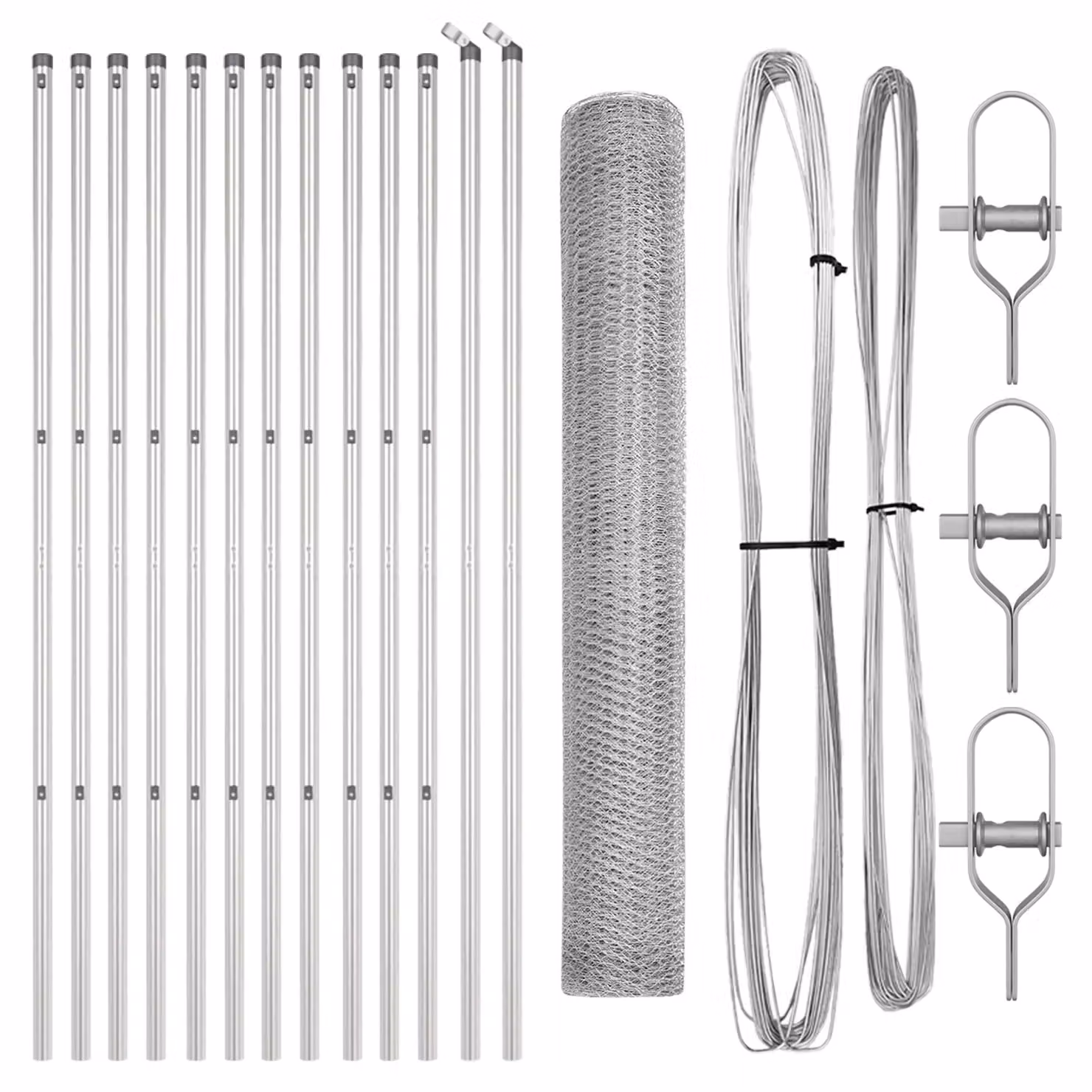 Berkfield Home Hexagon Fence in Silver Galvanised Steel, H: 140 cm x W: 25 m – 2