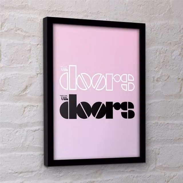 The Doors Logo Framed Typography Poster in Black – 1