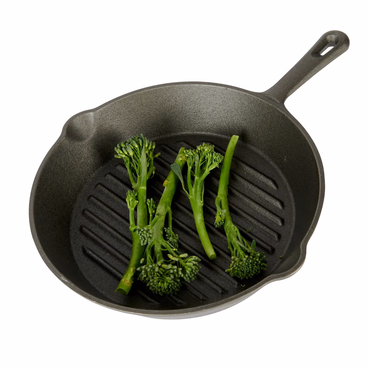 KitchenCraft Deluxe Uncoated Cast Iron Round Ribbed Grill Pan, 24cm, Black – 4