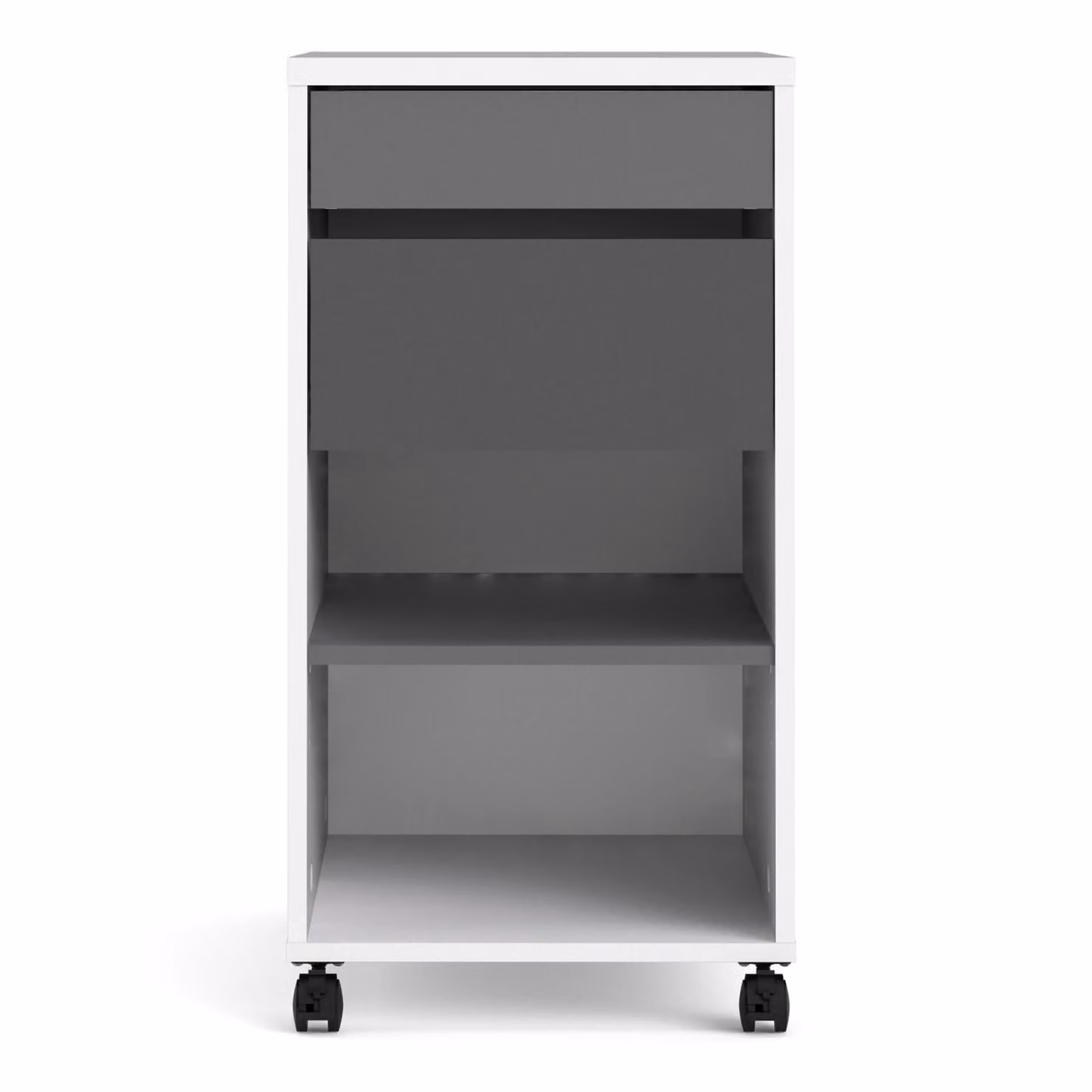 Furniture To Go Function Plus Mobile File Cabinet with 2 Drawers and 1 Shelf in White – 2