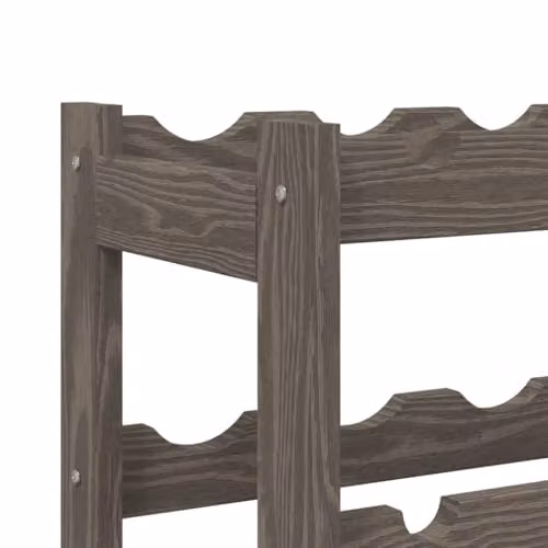 vidaXL Grey Solid Pine Wood Wine Rack for 20 Bottles, W/D/H: 70 x 43 x 25 cm – 4