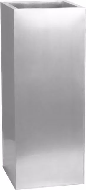 Primrose Tall Zinc Galvanised Steel Cube Planter Tub in Silver
