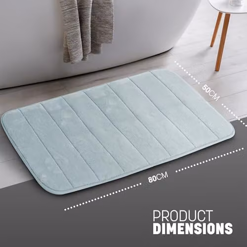 Keplin Memory Foam Bath Mat in Blue, W: 50 cm, L: 80 cm – 2