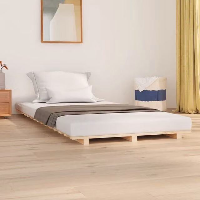 Berkfield Home Rustic Solid Wood Pine Bed Frame, Brown, W: 100 cm, D: 200 cm – 1