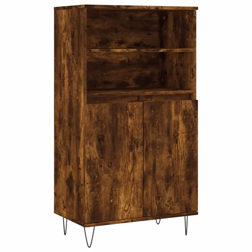 Berkfield Home Smoked Oak Highboard in Brown, W/D/H: 60 x 36 x 110 cm – 2