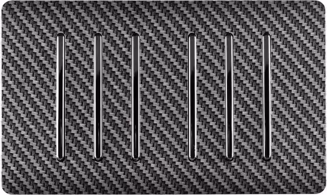 Trendi Switch Modern Carbon Fibre Flush Light Switch Plate in Black and Chrome – 2
