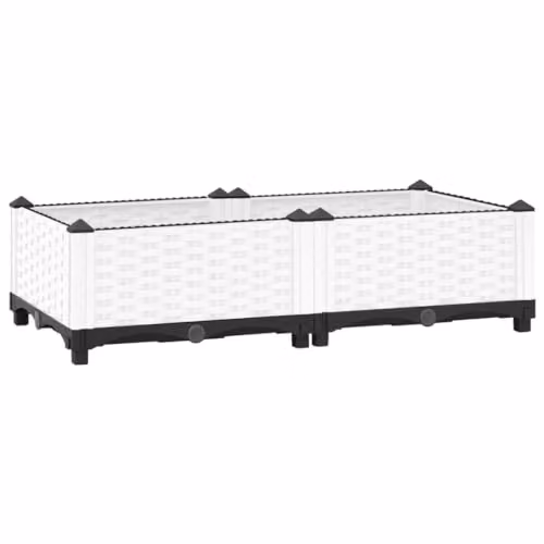vidaXL White Plastic Raised Bed W/D/H: 80 x 40 x 23 cm