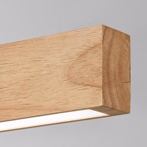 Netlighting Craft Integrated LED Suspended Pendant Ceiling Light in Brown Wood, 3000K Warm White – 2