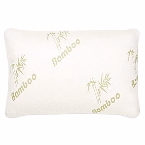Ezysleep White Bamboo Memory Foam Pillow with Cooling Foam Flakes – 1