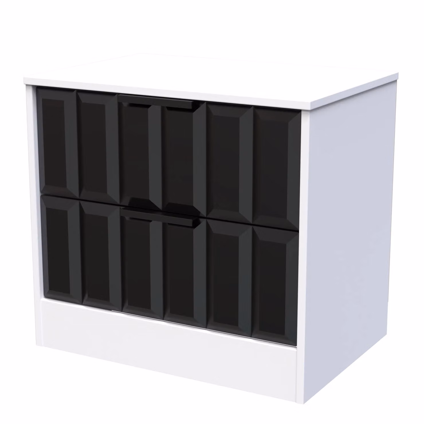 Ready Assembled 2 U Seattle 2 Drawer Side Table in Black – 2