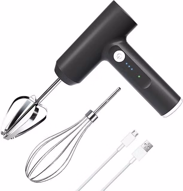 Nordara Black Rechargeable Electric Handheld Mixer