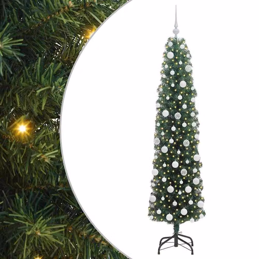 Berkfield Home Artificial Christmas Tree with 300 LEDs and Stand, Green, H 180 cm x W 48 cm x D 48 cm – 3