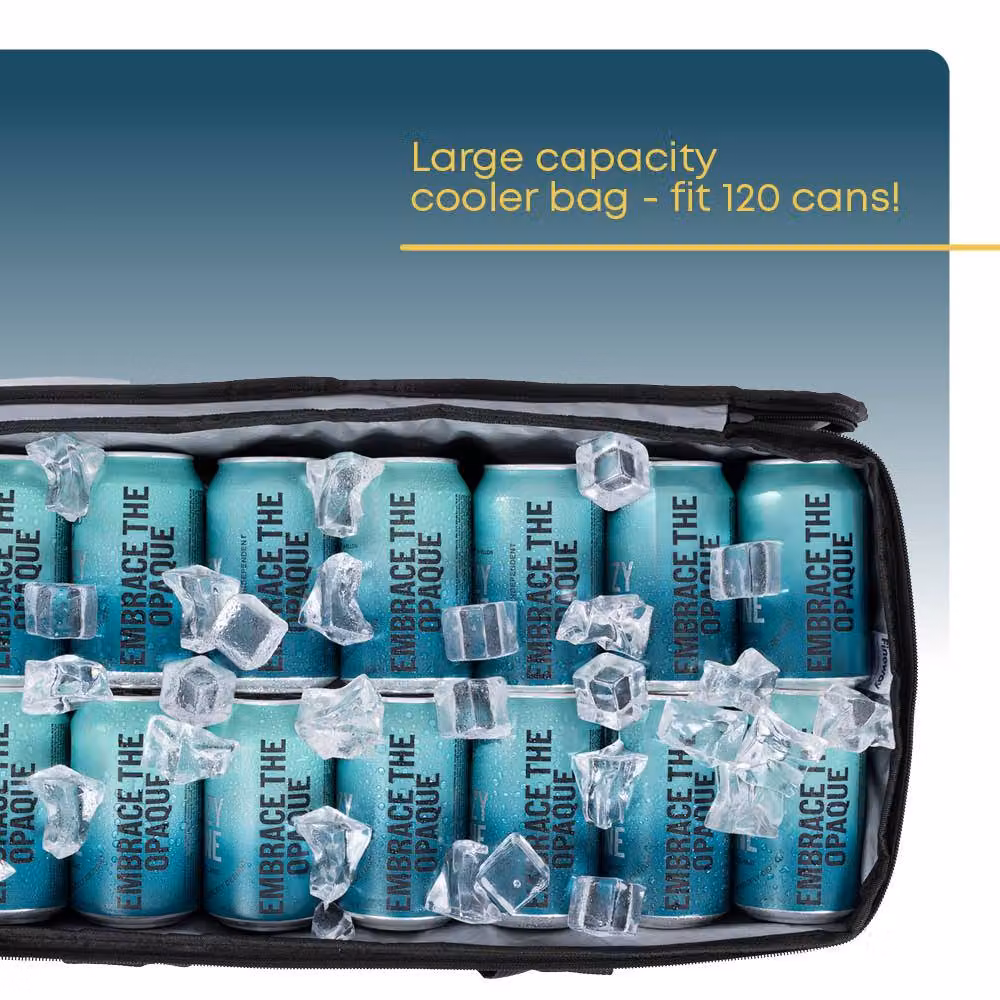 FINEWAY 60L Insulated Leakproof Cooler Bag with Strap, Grey – 6