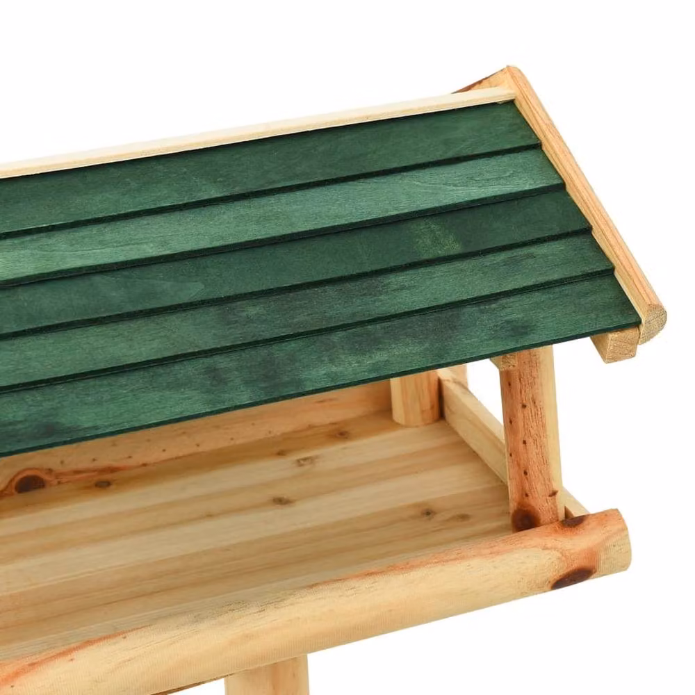 Berkfield Home Bird Feeder with Stand in Brown Solid Fir Wood, W/D/H: 37 x 28 x 100 cm – 4