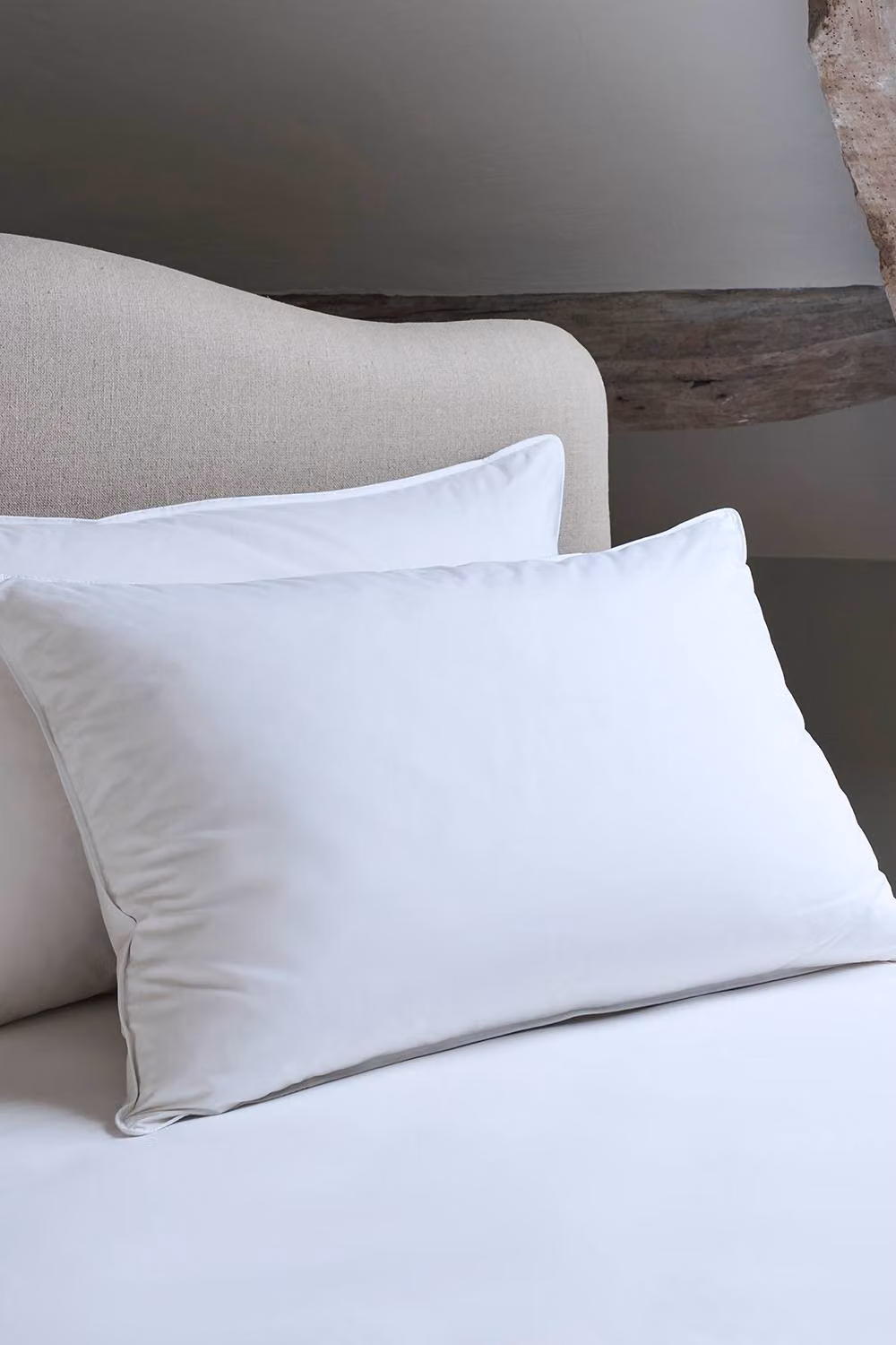Christy King Size Medium-Firm Pillow with 85% European Feather and 15% Down Fill in White – 2