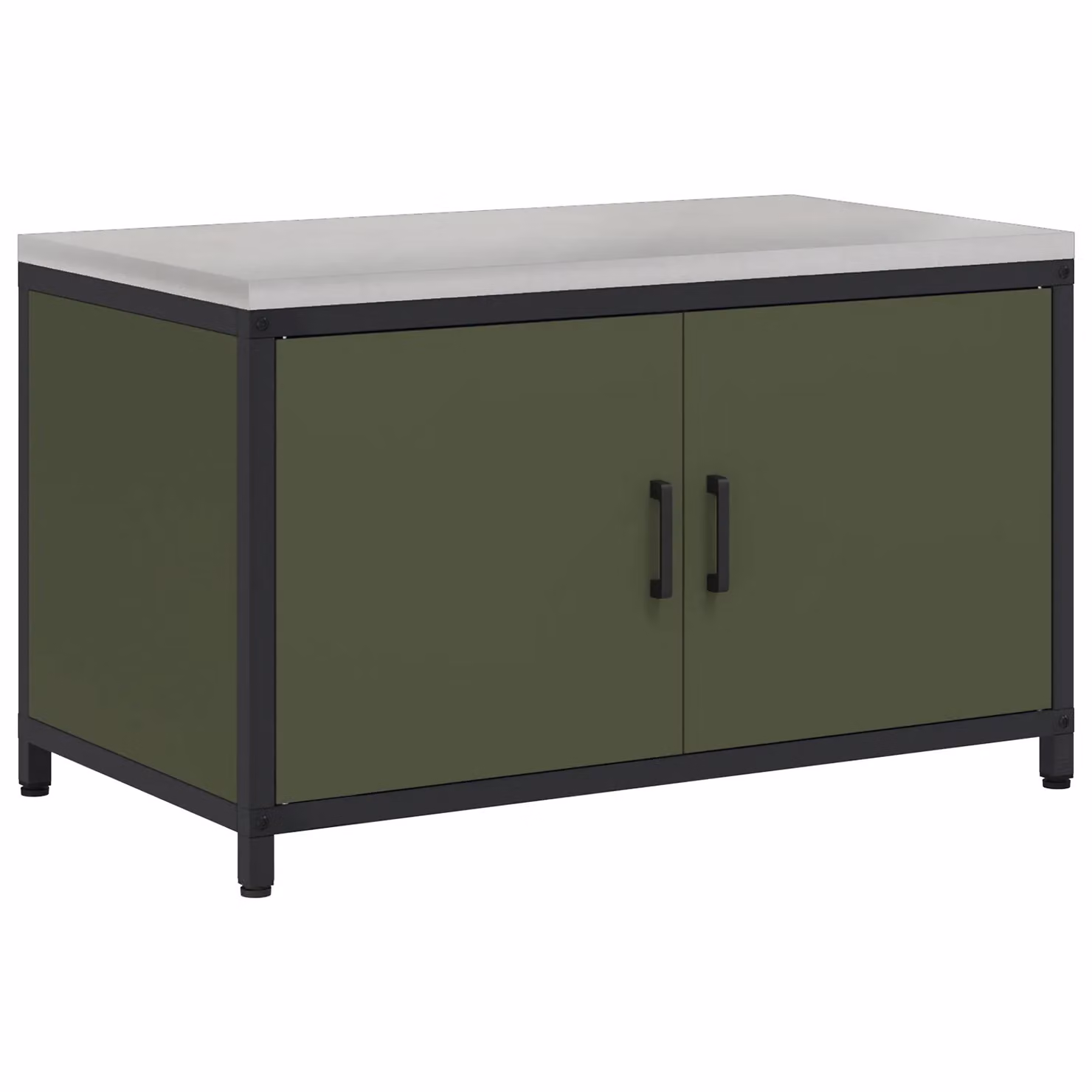 Berkfield Home Modern Metal Kitchen Storage Cabinet in Green with Hinged Doors and Internal Shelves – 2