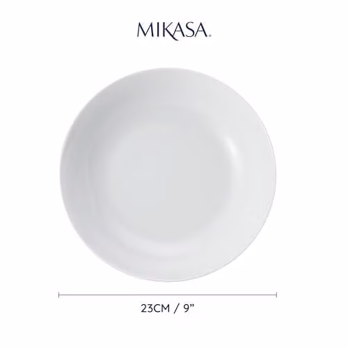 Mikasa White Porcelain Pasta Bowl Set of 4, Diameter: 23 cm