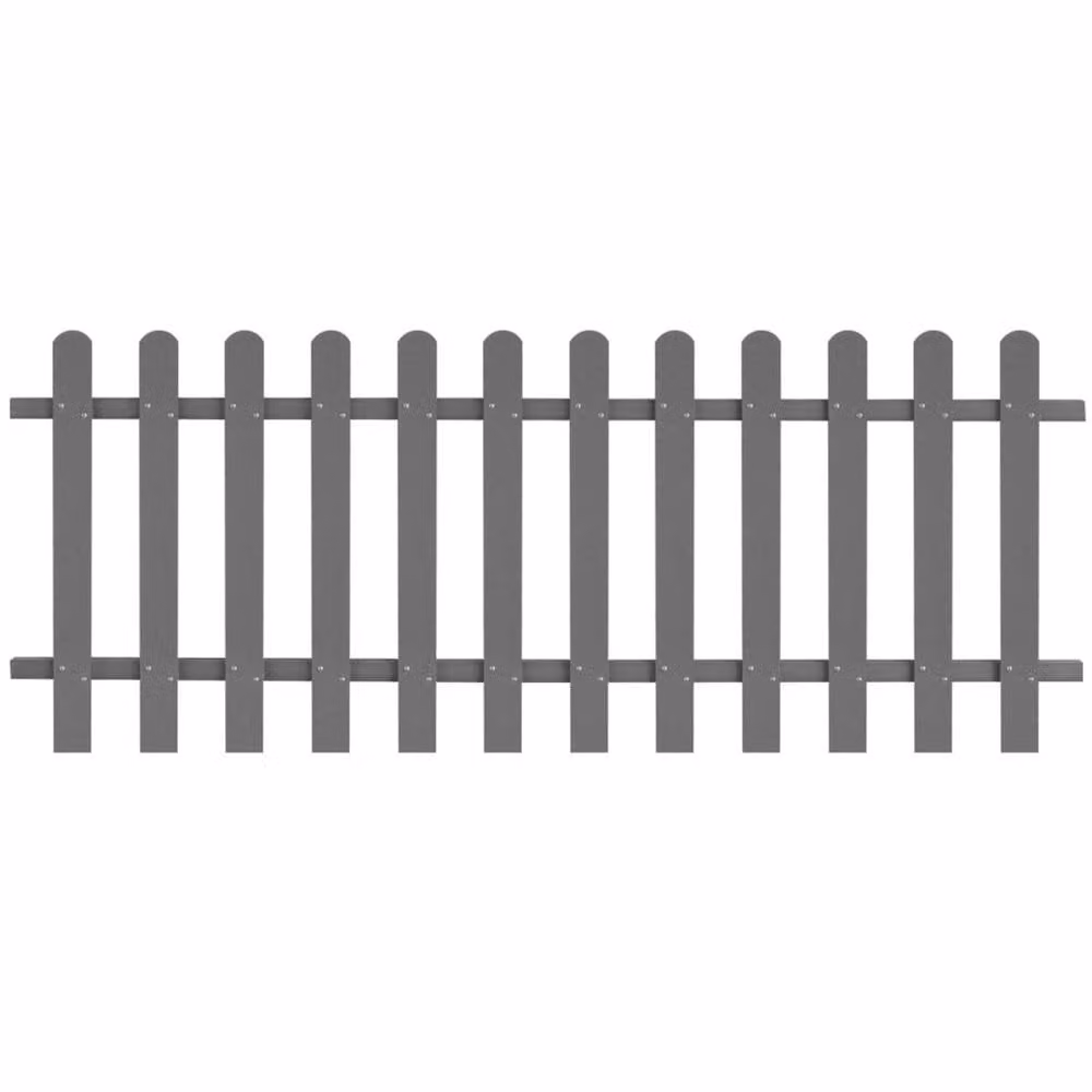 Berkfield Home Grey WPC Palisade Picket Fence, W: 200 cm, H: 80 cm – 1
