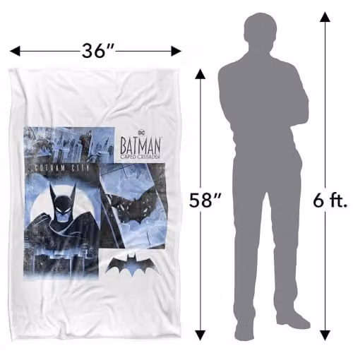 LOGOVISION Batman Caped Crusader Animated Series Gotham Square Super Soft Fleece Throw Blanket, Multicolour, W: 91.44 cm, L: 147 cm – 3