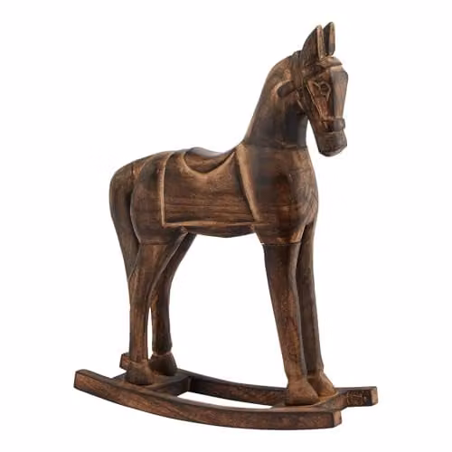 Hill Interiors Vintage Brown Wooden Tabletop Rocking Horse Decoration