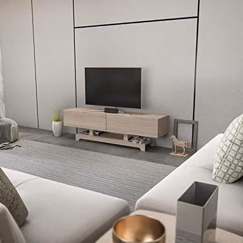 Decorotika Tera Modern TV Cabinet in Light Grey, Width: 160 cm