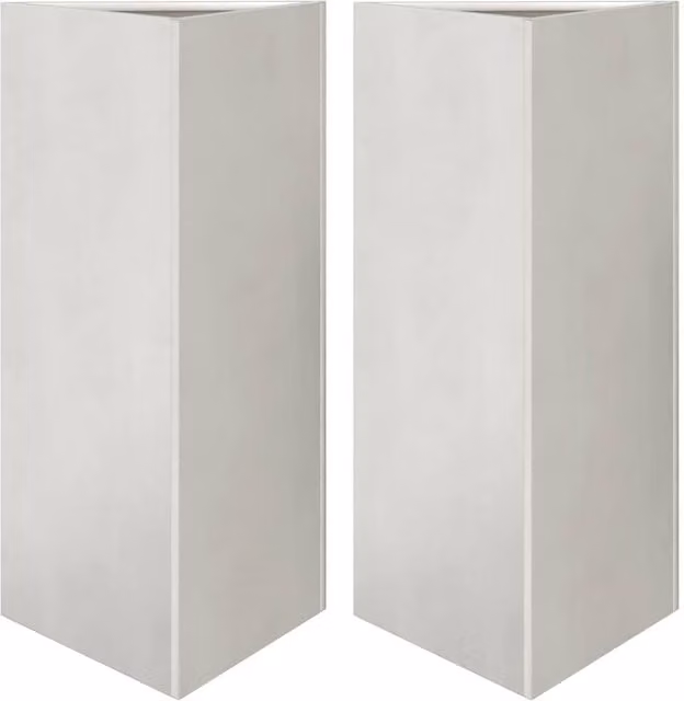 Berkfield Home Garden Triangular Planters, 2 Piece Stainless Steel Set in Silver, W: 40 cm, D: 34.5 cm, H: 70 cm
