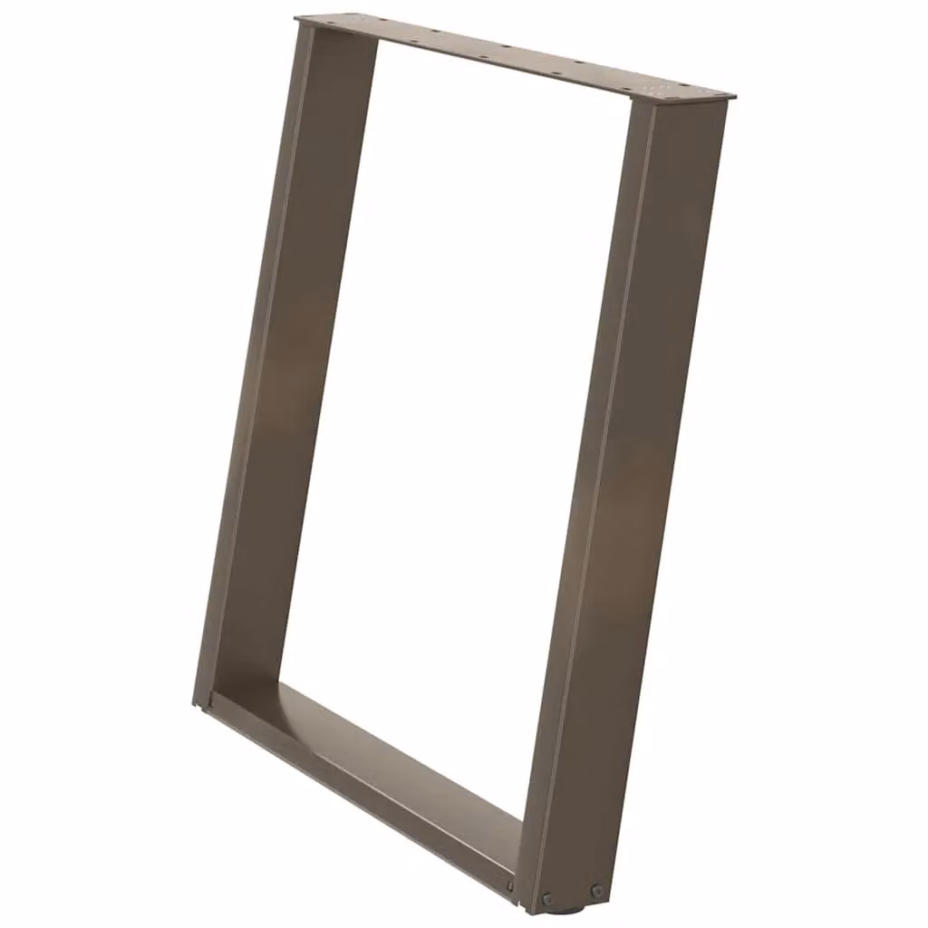 Berkfield Home vidXL U-Shaped Dining Table Legs, 2 Pieces, Brown Steel, H: 72-73 cm x W: 80 cm – 2