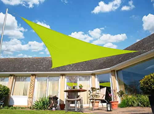 Kookaburra Water Resistant Sun Sail Shade Canopy, Right Angle Triangle, Green, W: 6 m, D: 4.2 m, UPF 34+ – 2