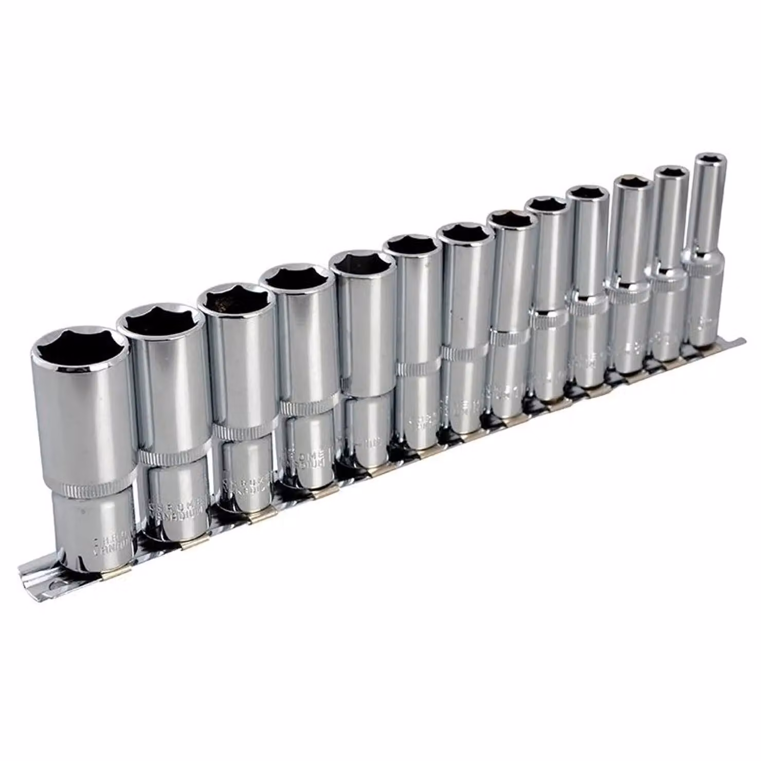 Bluespot Tools 13 Piece 3/8in Drive Deep Socket Set in Silver and Multicolour Chrome Vanadium Steel – 2