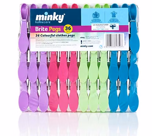 Minky Pack of 36 Red Multicolour Plastic Pegs – 1