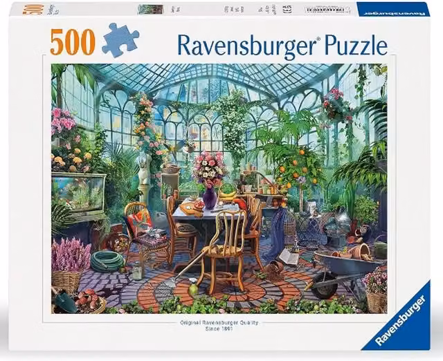 Ravensburger Morning Greenhouse 500 Piece Jigsaw Puzzle in Multicolour and Green