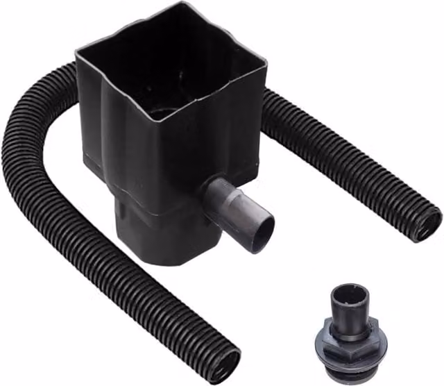 VOGREX Downpipe Diverter Kit for Square and Round Water Butts, Black – 1