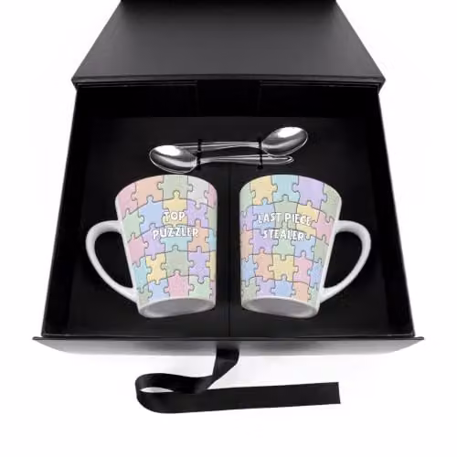 Purely Home Multicolour Ceramic Puzzle Latte Mugs Set – 3
