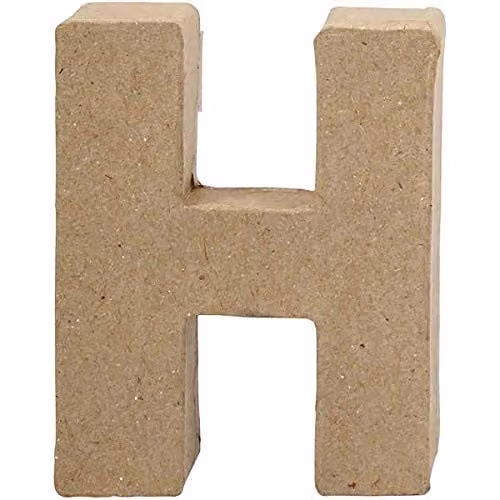 Creativ Company Small Letter Craft in Beige Paper, Height: 10 cm