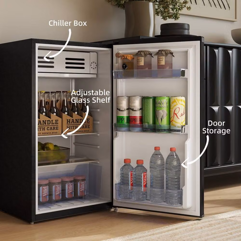 EONLION 85L Retro Under Counter Fridge in Black – 3