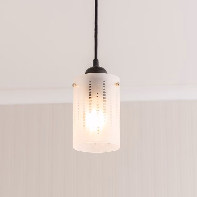 ValueLights Elsie Small Modern Cylinder Ceiling Light Shade in White Frosted Glass