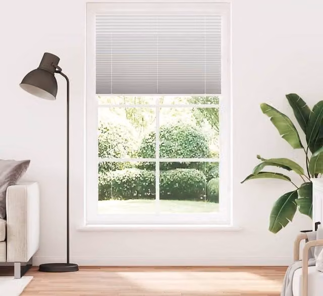 Berkfield Home Single Pleat Corded Blind in Light Grey, W: 120 cm, H: 200 cm, Polyester Fabric