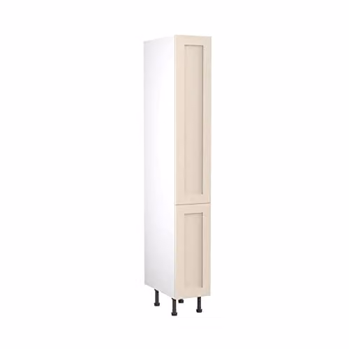 Kitchen Kit Shaker Door Tall Larder Unit in Cashmere Matt, W/D/H: 30.0 x 57.0 x 212.0 cm