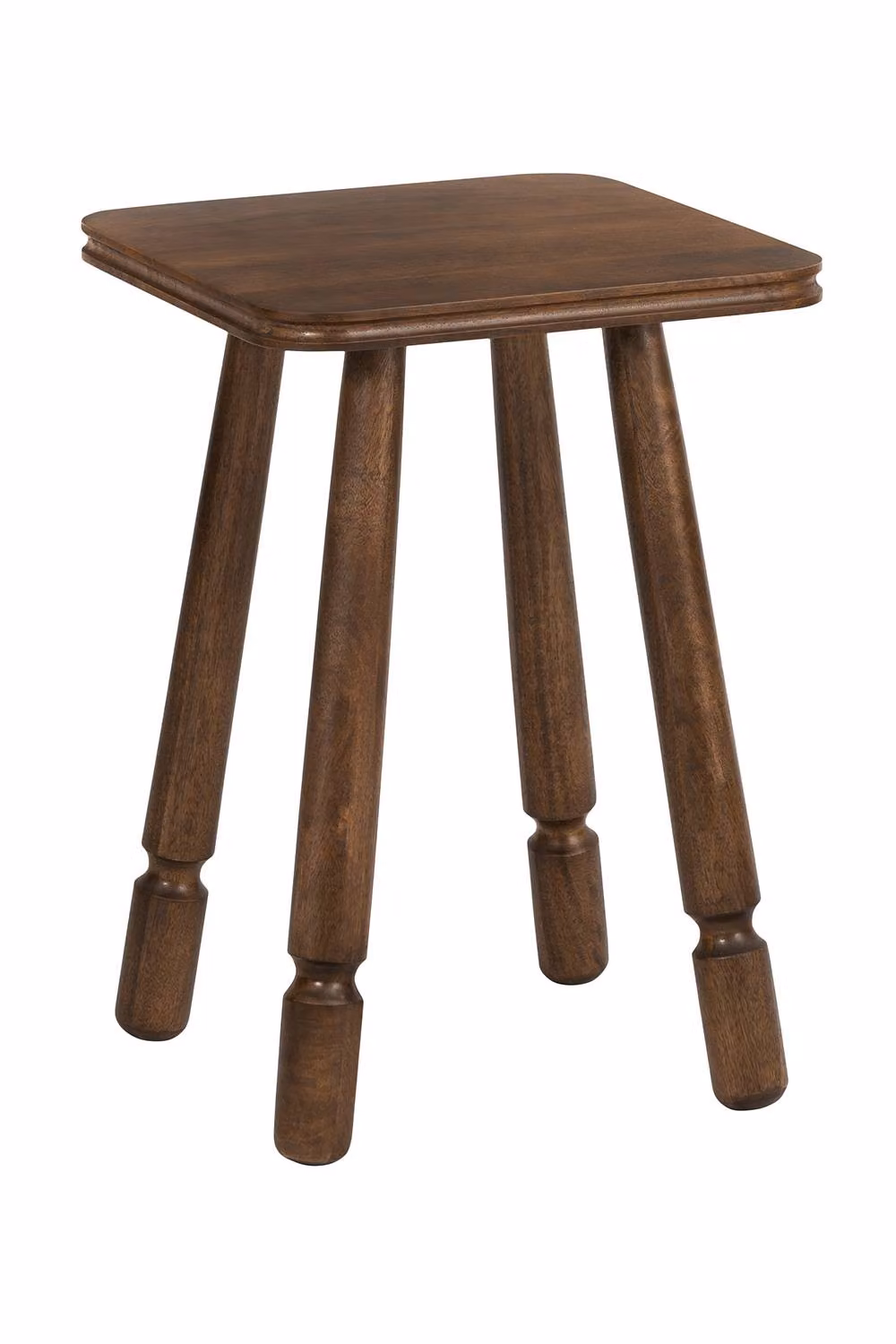 MH London Square Solid Mango Wood Side Table in Dark Brown Olive – 2