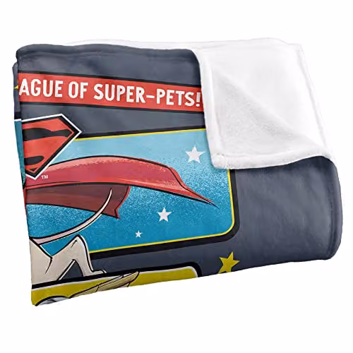 Logovision DC League of Super Pets Super Soft Fleece Throw Blanket, W/D/H: 152 x 127 cm, Multicolour and White – 2
