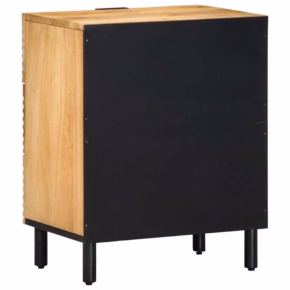 Berkfield Home Brown Mango Wood Bedside Cabinet W/D/H: 50 x 33 x 62 cm – 3