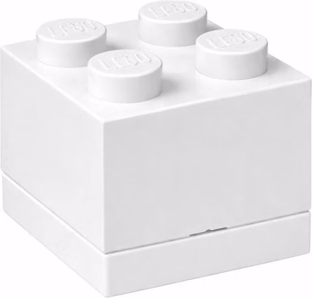LEGO Mini Box 4 Storage Brick Box in White