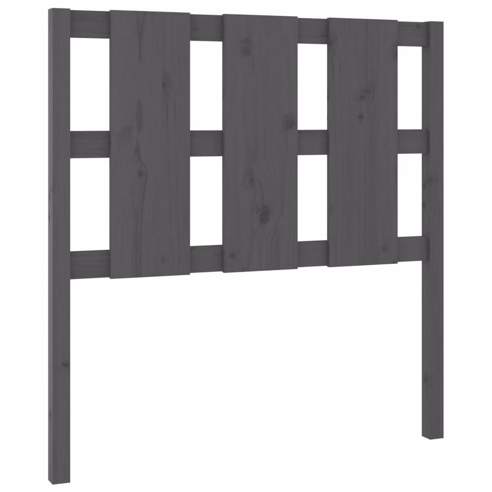 Berkfield Home Beautiful Bed Headboard in Grey Solid Pine Wood, W: 95.5 cm, D: 4 cm, H: 100 cm – 2