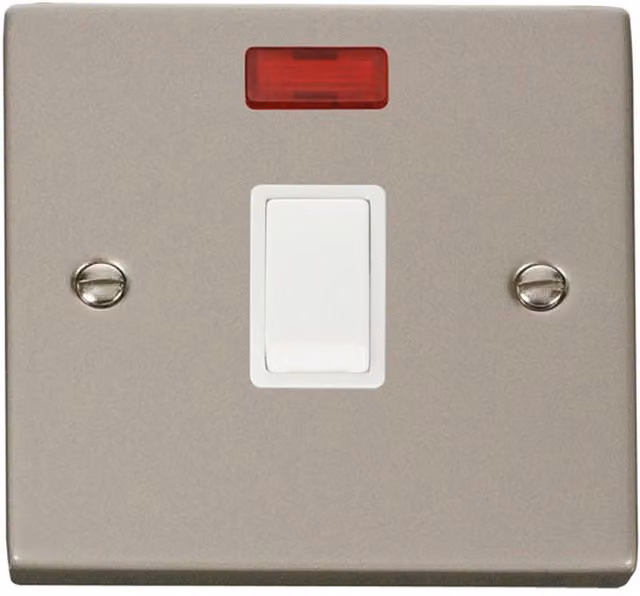 SE HOME White and Silver Surface Mount 1 Gang 20A DP Switch with Neon