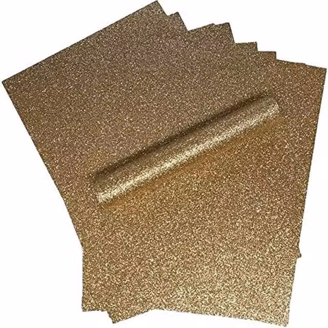 Syntego Pack of 10 Rose Gold Glitter Glossy Construction Paper, A4