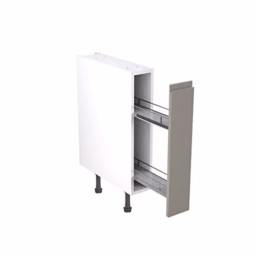 Kitchen Kit Dust Grey Gloss Flatpack Base Cabinet with J-Pull Soft Close Doors