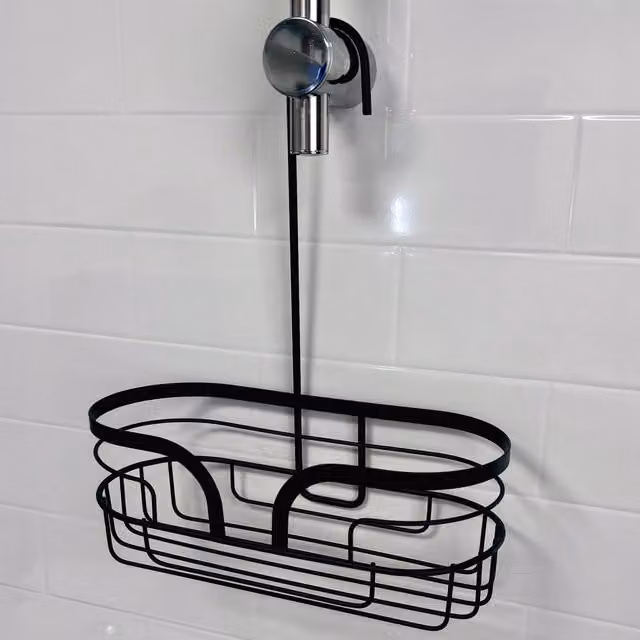 Showerdrape Dante Mini Hanging Metal Shower Caddy in Black