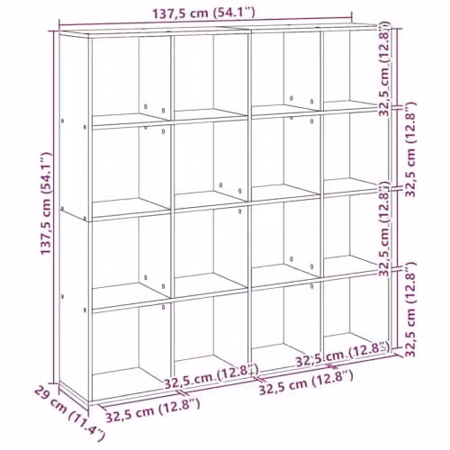 vidaXL Old Wood Bookcase and Room Partition Storage Cabinet in Brown – 3