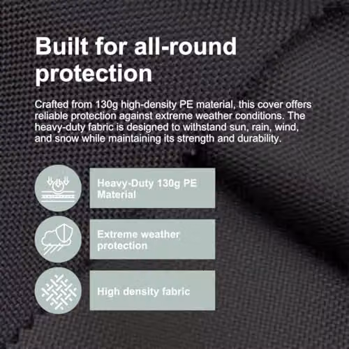 Home Source Duracover Round Patio Cover in Grey, Waterproof and UV Resistant, W: 140 cm, H: 94 cm – 6