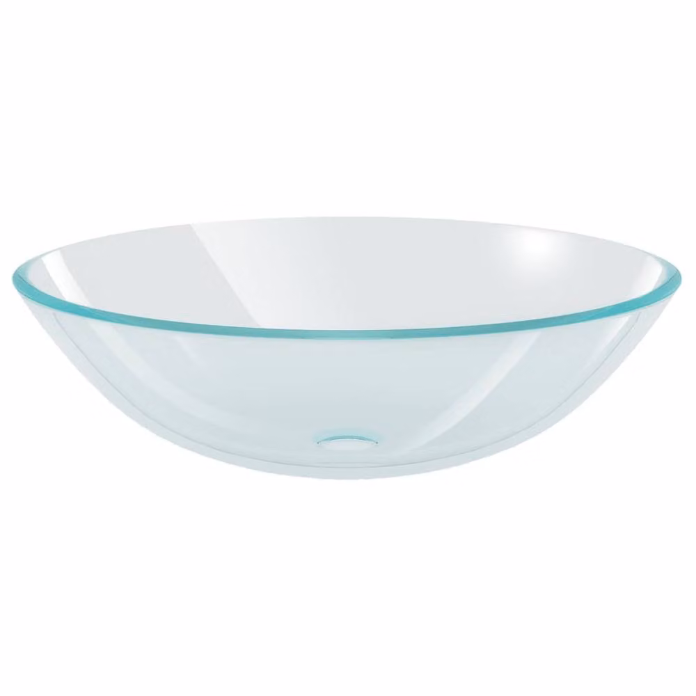 Berkfield Home Round Tempered Glass Countertop Basin, Transparent, Diameter: 42 cm, Height: 13 cm – 2